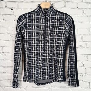 Kerrits 1/2 Zip Fleece Lined Horse Print Riding Jacket Women's XS Black Gray